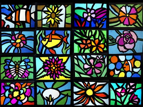 tissue paper stained glass window templates